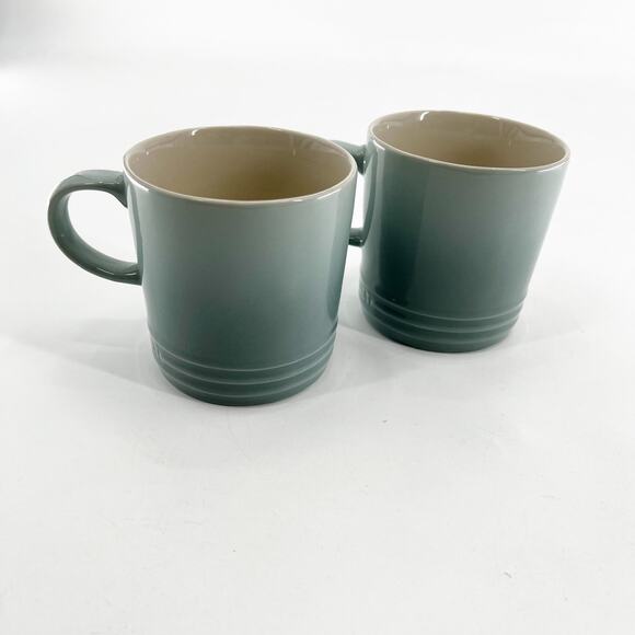 Le Creuset Set of Two Light Blue Coffee Mugs - Picture 1 of 5